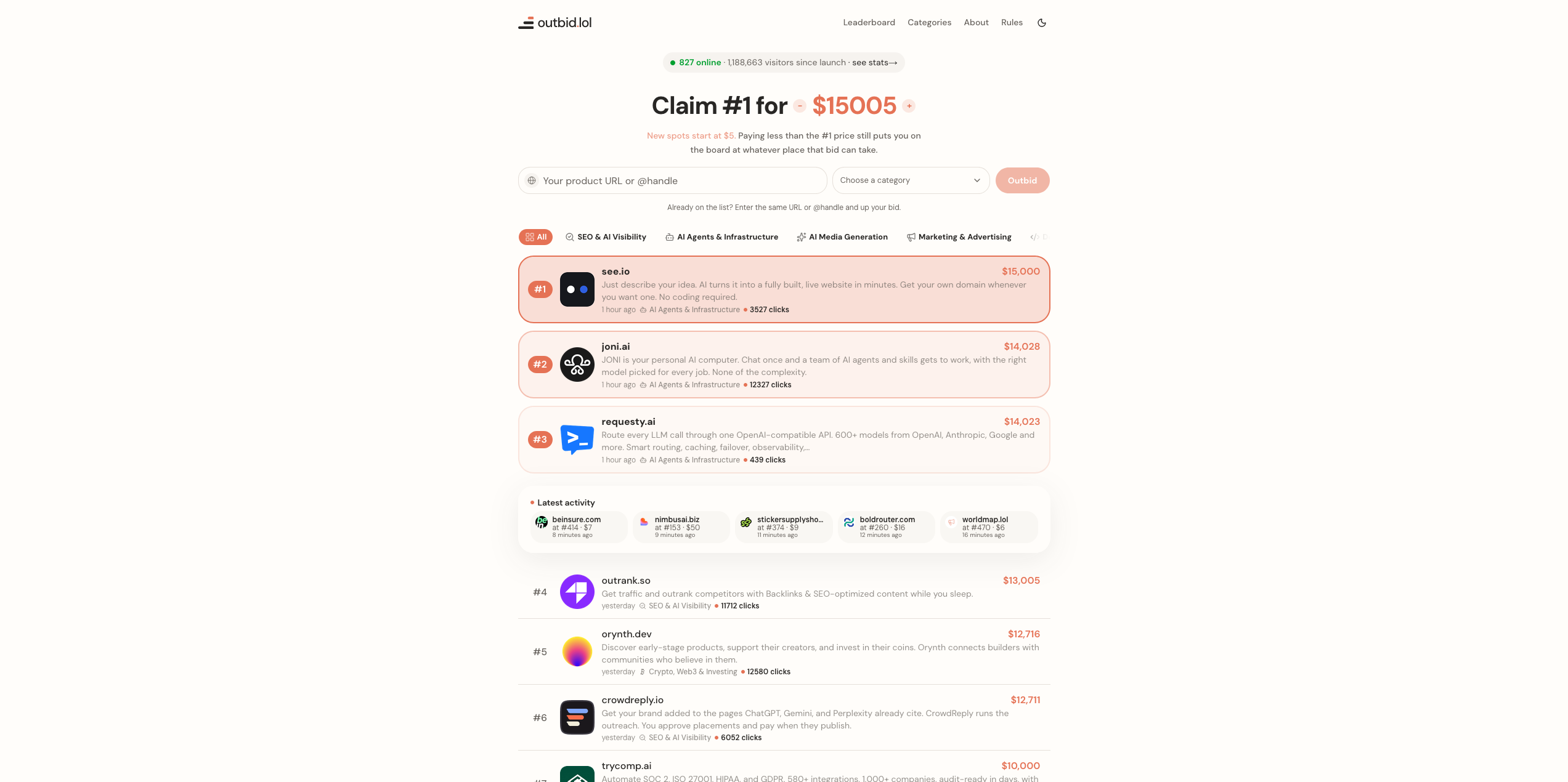 Outbid.lol: How a Three-Hour Side Project Turned a Simple Leaderboard into a $132K+ Viral Revenue Hit