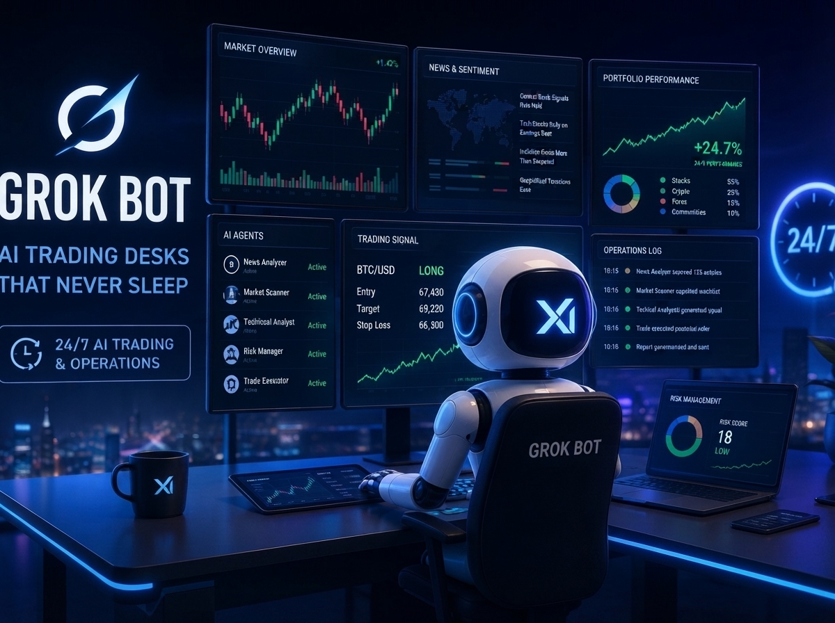 Grok Bot Users Build 24/7 AI Trading Desks and Operations