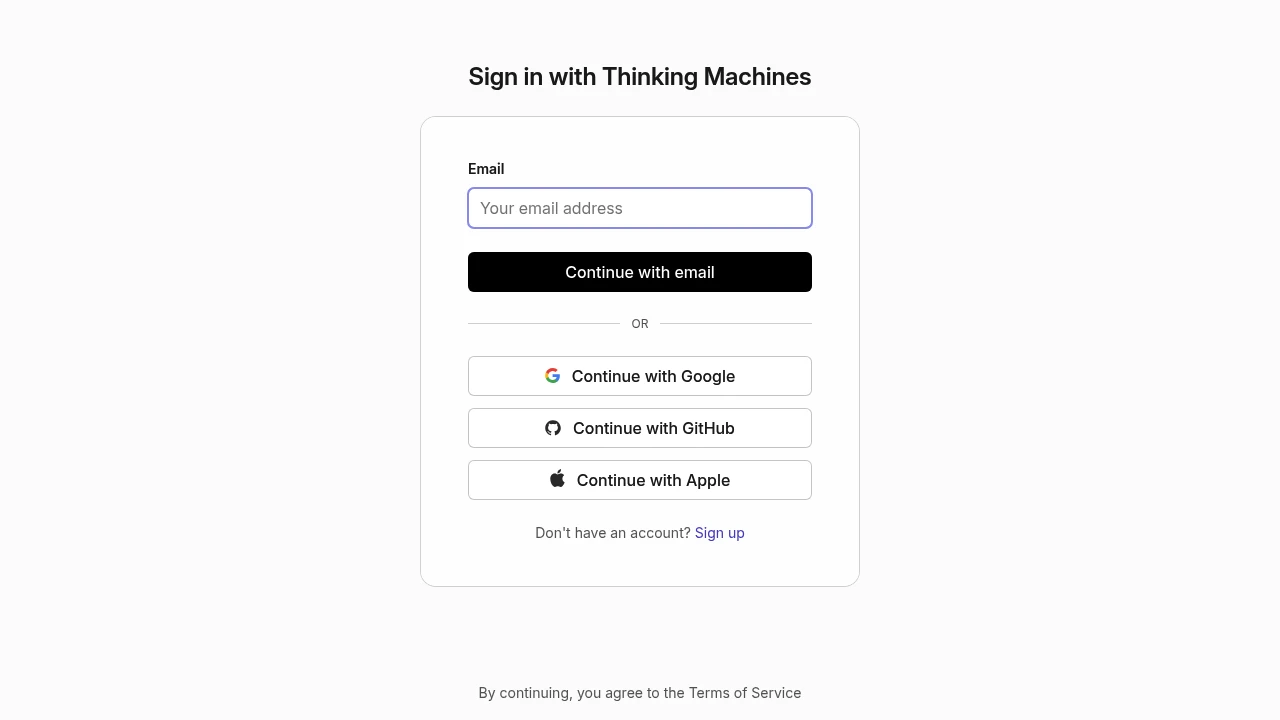 Screenshot of Tinker website