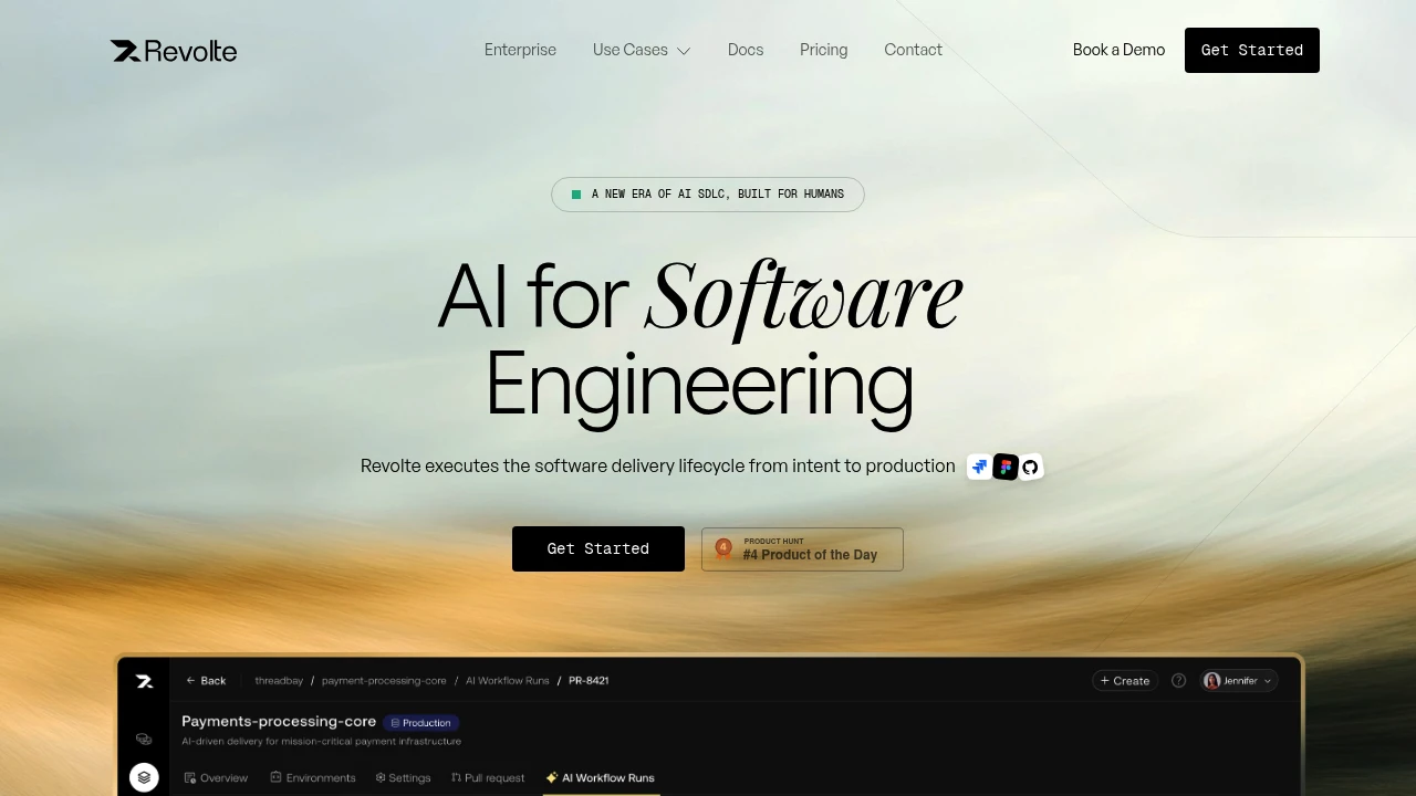Screenshot of Revolte website