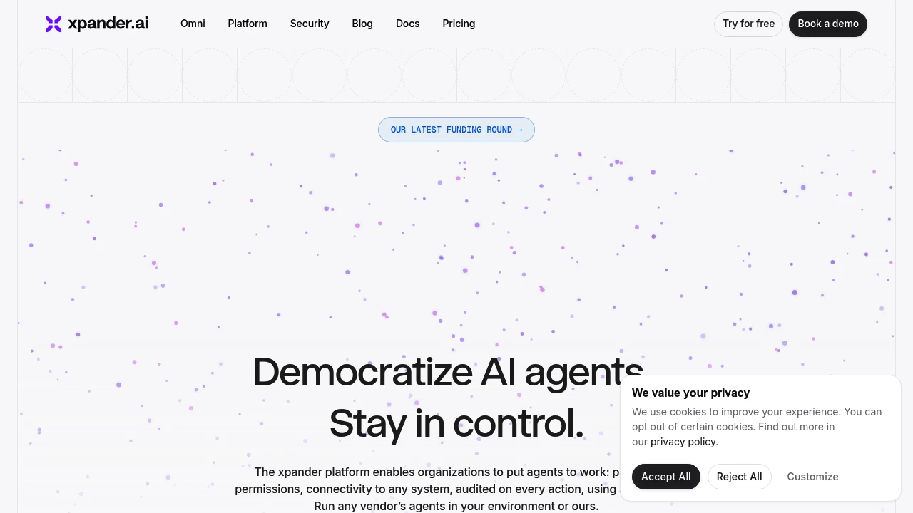 Screenshot of Xpander website