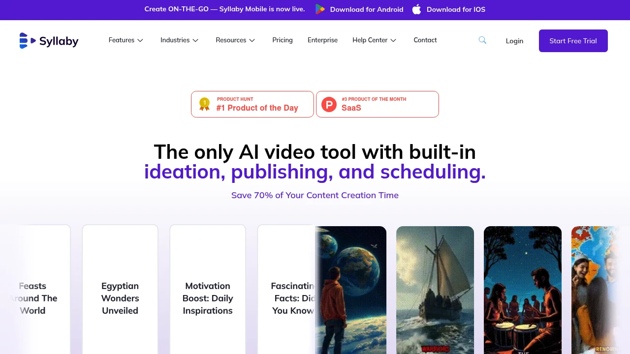 Screenshot of Syllaby website
