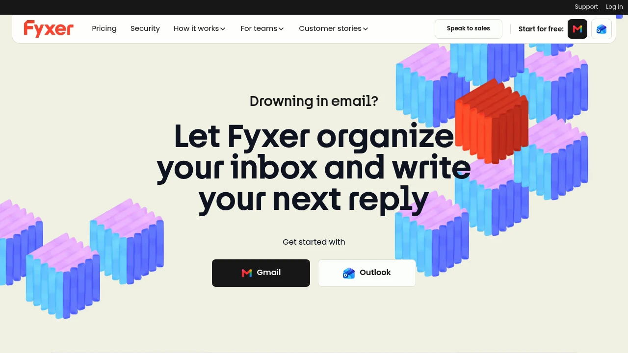 Screenshot of Fyxer website