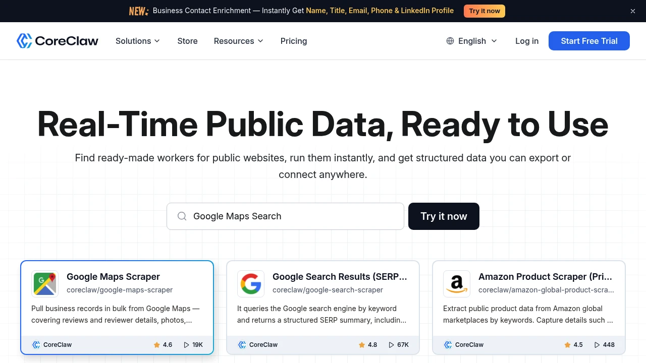 Screenshot of Coreclaw website