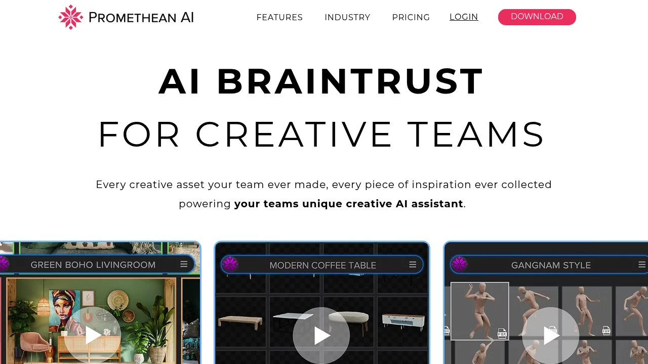 Screenshot of Promethean AI website