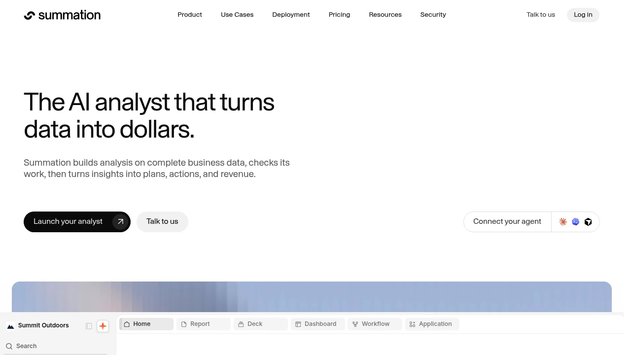 Screenshot of Summation website
