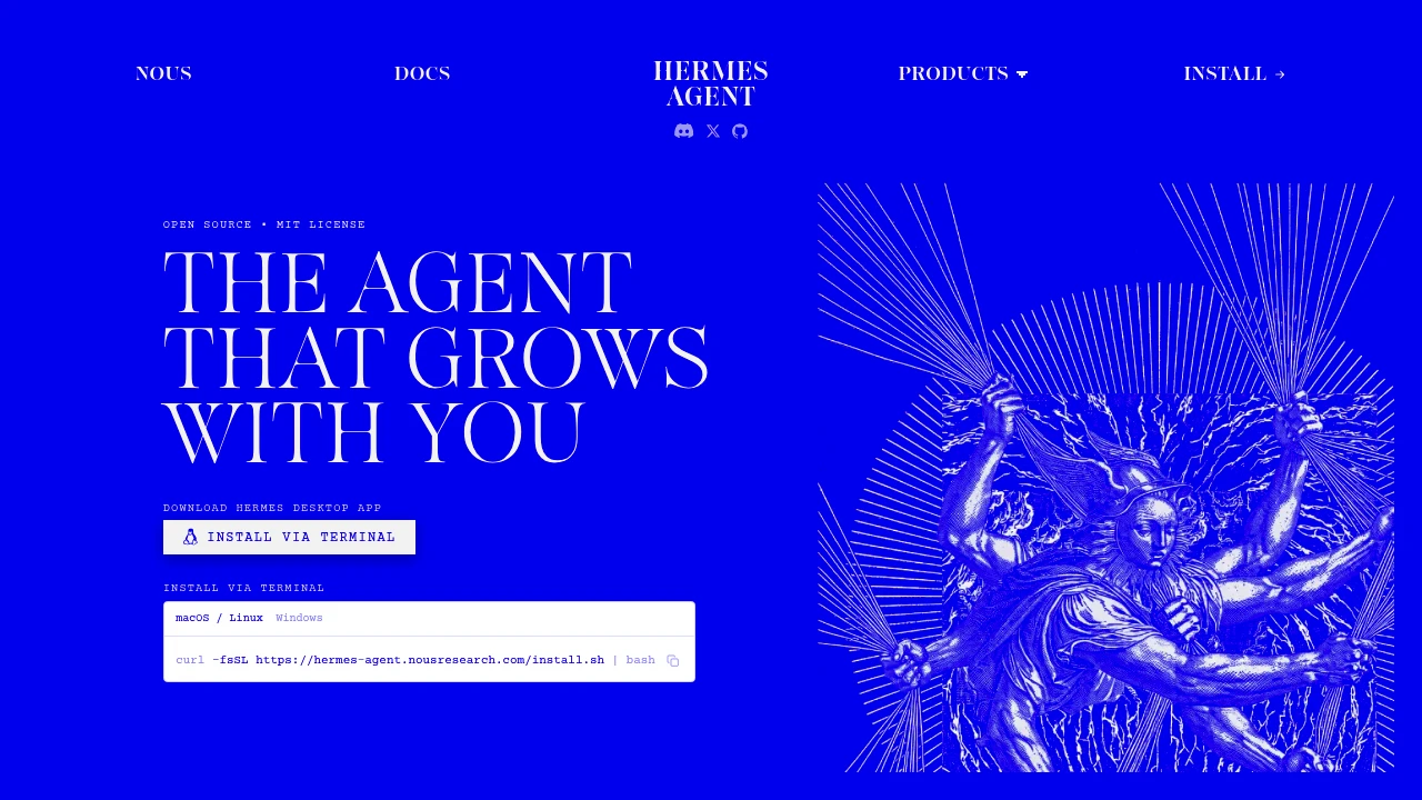 Screenshot of Hermes Desktop website