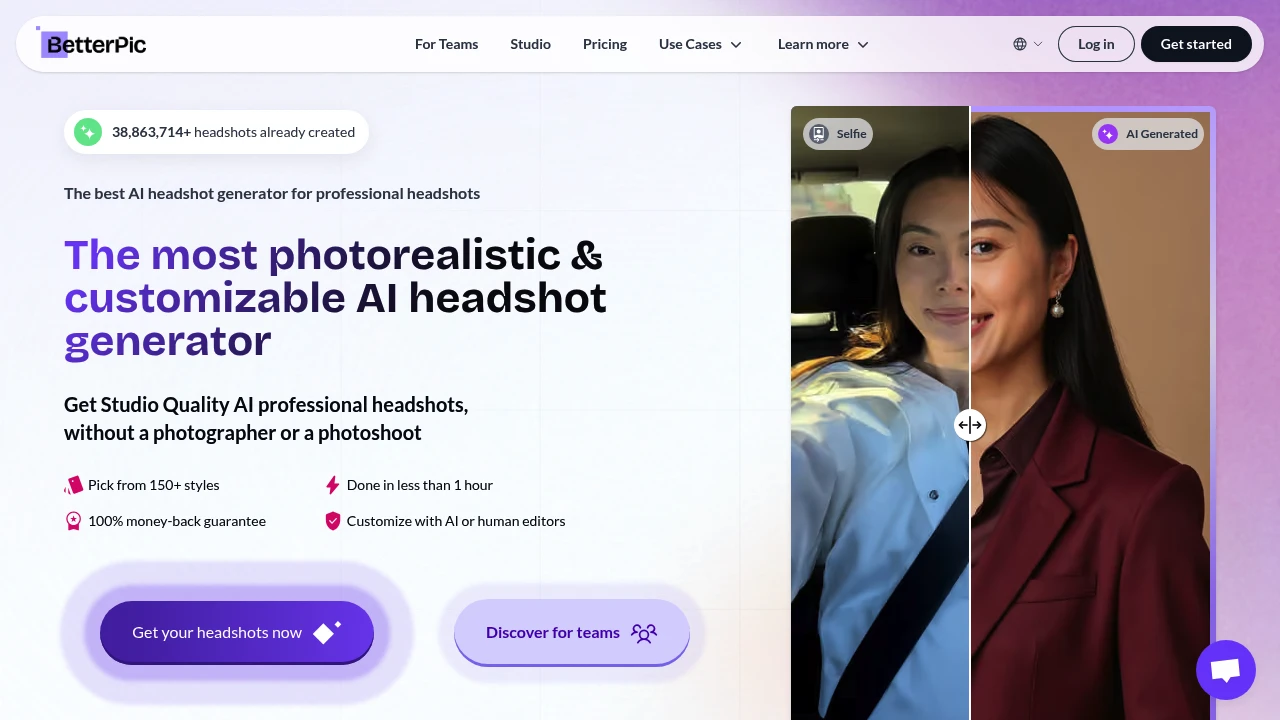 Screenshot of BetterPic website