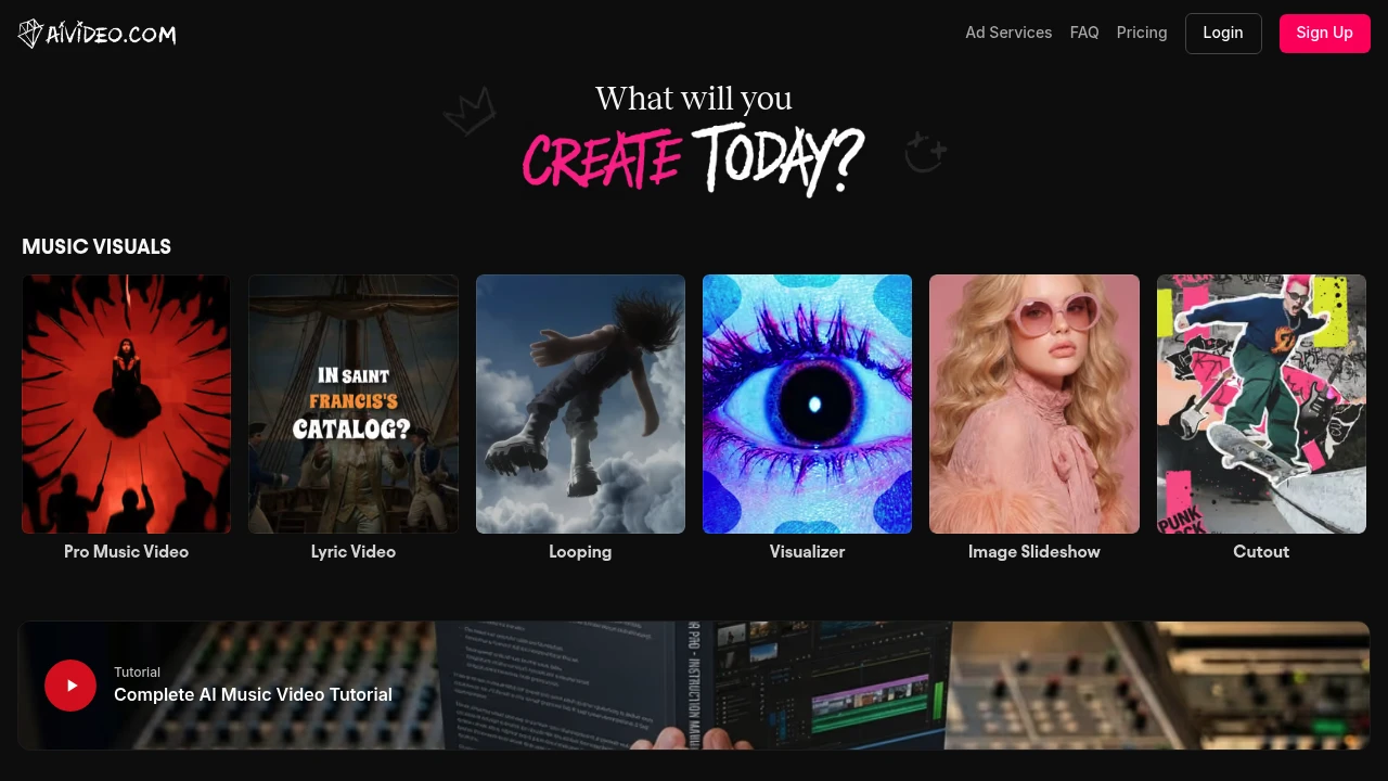 Screenshot of AIVideo website