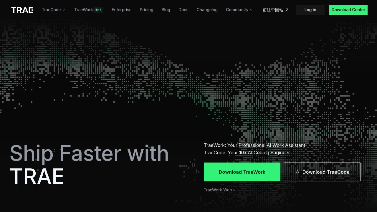 Screenshot of Trae AI website