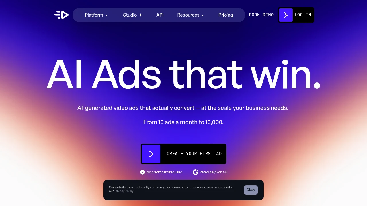 Screenshot of Creatify website
